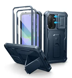 Dexnor for Samsung Galaxy A37 5G Phone Case, Galaxy A36 Case [2 Front Frame & Built-in Magnetic Slide Camera Cover Kickstand] Heavy Duty A37/A36 Case with Screen Protector Kickstand, 6.7''