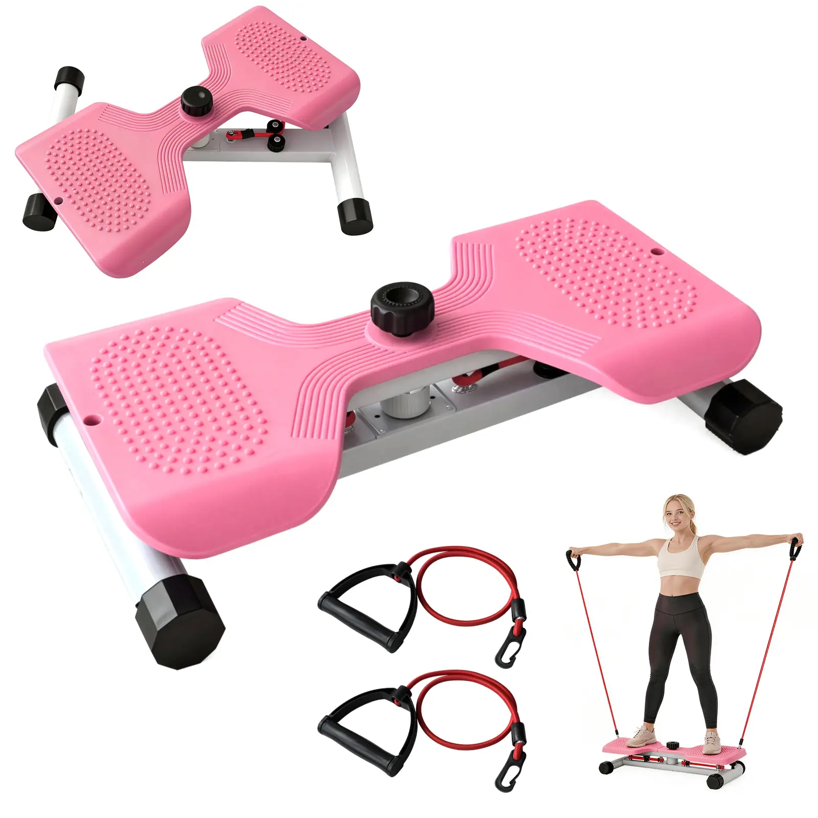 Waist Twisting Machine - Home Abs Core Abdominal Trainer with Resistance Band, Standing Fitness Equipment, Dual Non-Slip Quiet Operation, 300 lbs Capacity, Unisex Overall Fitness Tool