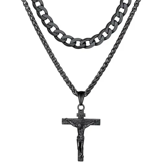 Black-Double Layered（Jesus Pendant）