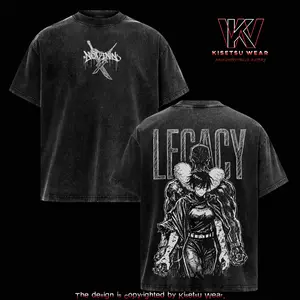 Jujutsu Kaisen Toji Maki T-Shirt, Vintage Washed Power Duo Graphic Tee, Oversized Dark Anime Fit, Anime Streetwear Apparel, Soft Cotton Casual Unisex Top