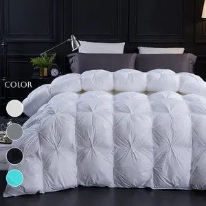 【Three Geese Feather Down Pinch Pleat duvet 】All seasons Fluffy and breathable Goose Down and feather - 100% Cotton Outer, King Size, Extra Fluffy White Duvet Insert,Ethically Sourced,Machine Washable,OEKO-TEX certified-TikTokShopStockUp