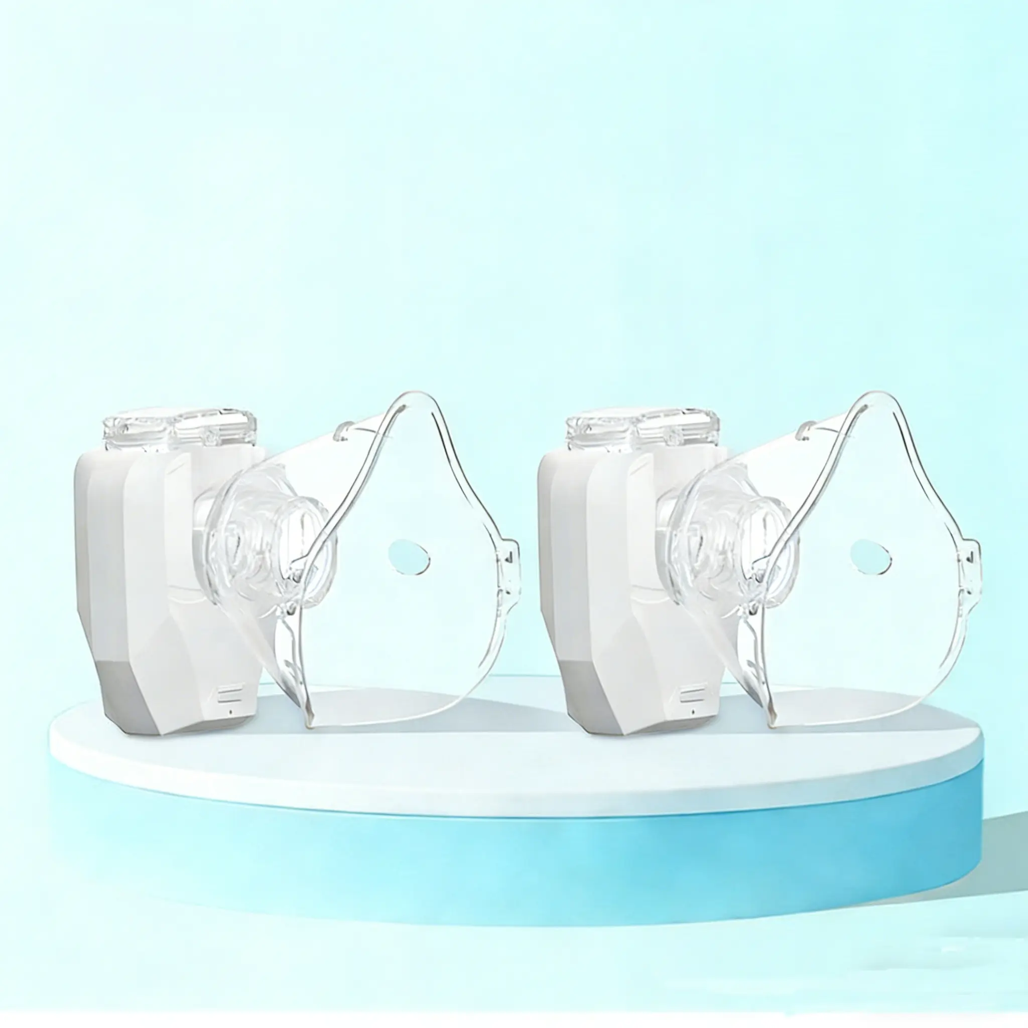 2PCS Handheld Humidifier with 400mA LithiumBattery for Adults & Kids Adjustable , Includes Face Mask and Mouthpiece, Features a Compact and Self-Cleaning Design, Suitable for Home Use, Travel, and Respiratory Assistance.