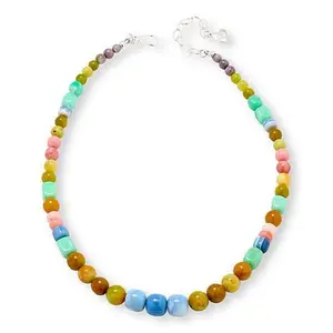 Mine Finds by Jay King Sterling Silver Multicolor Opal Bead 18-1/4" Necklace