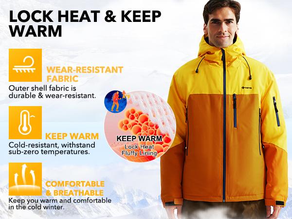 GEMYSE Men's Winter Lightweight Windproof Shell Jacket Waterproof Breathable Rain Jacket Hooded Windbreaker for Ski Snowboarding Hiking GEMYSE Men's Winter Lightweight Windproof Shell Jacket Waterproof Breathable Rain Jacket Hooded Windbreaker for Ski Snowboarding Hiking