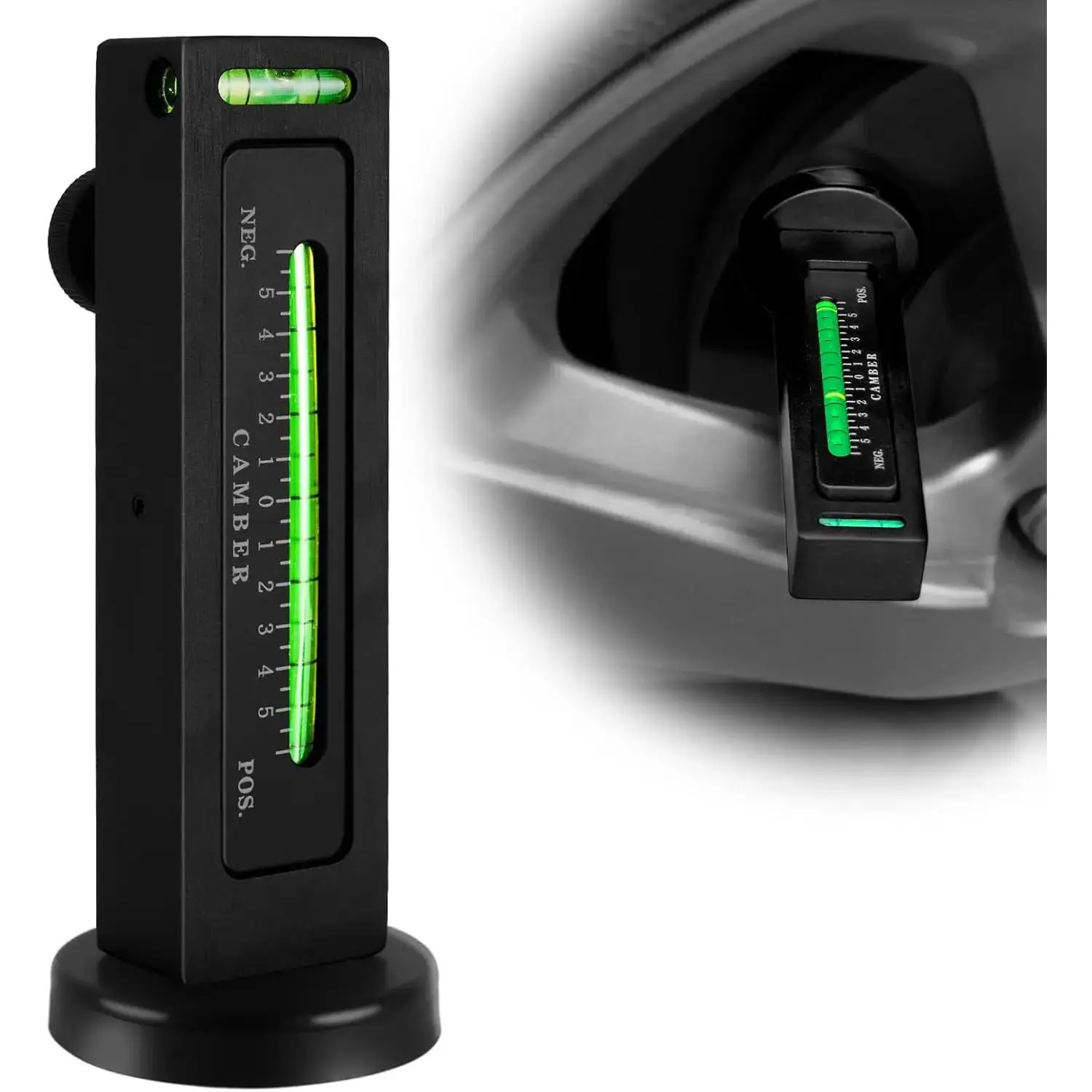 AXIZITECH Adjustable Magnetic Industrial Gauge Tool - Wheel Service Tool with 0 Setting for Wheel Camber, Caster Pillar Alignment, Brake Discs Maintenance on Automotive Trucks, RVs, Wheel Service Tools