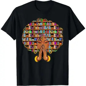 Black History Month Afro Women Girls Book Lover Librarian T-Shirt