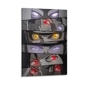 A set of canvas oil painting posters, art prints, classic and exciting anime art, featuring eyes, perfect for Japanese anime fans. A perfect gift for bedrooms, living rooms, kitchens, dormitory hallways, murals, and wall decorations.