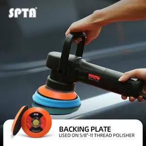 SPTA 6"(150mm) Backing Pad Hook and Loop Backing Plate 5/16"-24 Thread DA Air Random Orbital Sander/Polisher Backing Pad for Sanding Finishing Polishing Buffing