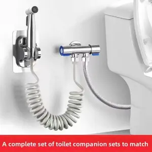 Handheld Bidet Sprayer with Adjustable Water Pressure Control 304 Stainless Steel Brushed Nickel Baby Diaper Sprayer for Feminine Hygiene Set