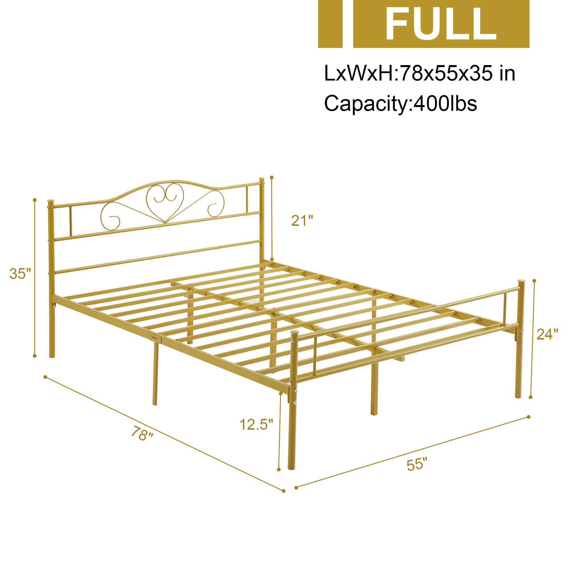 VECELO Twin Full Queen Size Bed Frame with Headboard Metal Platform Steel Slat Support No Boxing Spring Needed Mattress Foundation Noise-Free Easy Assembly,Black,White,Pink,Gold Bed VECELO Twin Full Queen Size Bed Frame with Headboard Metal Platform Steel Slat Support No Boxing Spring Needed Mattress Foundation Noise-Free Easy Assembly,Black,White,Pink,Gold Bed