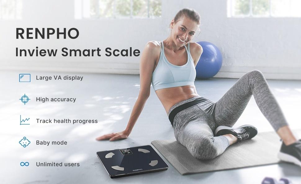 RENPHO Smart Body Fat Scale – Full Body Weight Tracker with All-in-One VA Display, Spring Glow Up 13 Health Metrics with Free APP Sync, 400 lb, Weight Scale