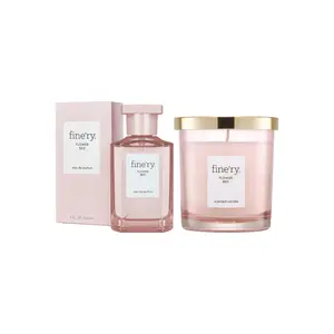 fine'ry Flower Bed Bundle - 60ml EDP Perfume, 7oz Aroma Scented Candle, Home Decor Supplies