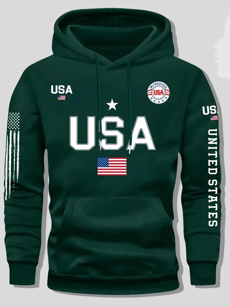 USA flag print hoodie men's fleece sweatshirt, United States letter print unisex casual knit fabric pullover for students and couples fashion hoodie for autumn and winter, 2026spring pullover hooded sports hoodie USA flag print hoodie men's fleece sweatshirt, United States letter print unisex casual knit fabric pullover for students and couples fashion hoodie for autumn and winter, 2026spring pullover hooded sports hoodie