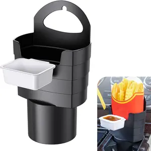 Universal Car Fry & Sauce Holder - Removable Dipping Tray, Air Vent & Cup Mount Auto Snack Organizer for Fries, Nuggets & More
