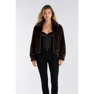 Forever 21 Women's Plush Faux Fur Long-Sleeve Jacket, Women's Tops