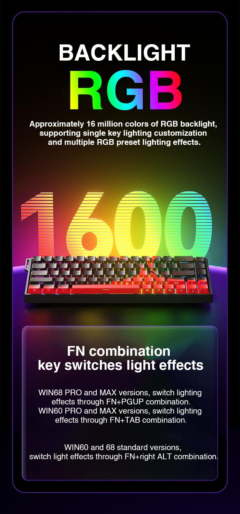 [New]AULA WIN60/68 HE Magnetic Switch Mechanical Gaming Keyboard 60%, Hall Effect, 0.01mm Rapid Trigger Mode Adjustable Actuation, 8000Hz Polling Rate, RGB Backlit Wired Keyboard for Windows Laptop PC gaming accessories TikTokShopfalldealsforyou