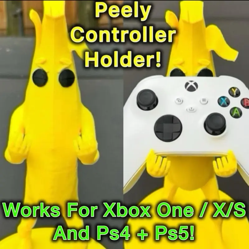 Peely Controller Holder! Works For Ps4, Xbox One, Ps5, Xbox Series X/S Gaming accessories, room decoration, video games, funny, room decor, gag gifts, prop, party, desk toy, birthday, setup, memes, home, cute, battle royale, game gift collectibles
