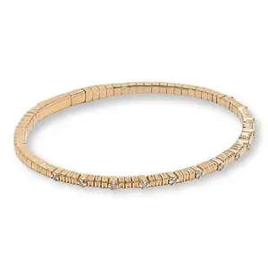 Rarities Gold-Plated .12ctw Diamond Flexi Bangle Bracelet