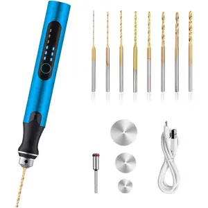 3-Speed Cordless Mini Drill Pen With 8 Small Drill Bits,Rechargeable Electric Hand Drill Pin Vise,Resin Drill Set For Jewelry Making,Resin,Plastic,Wood