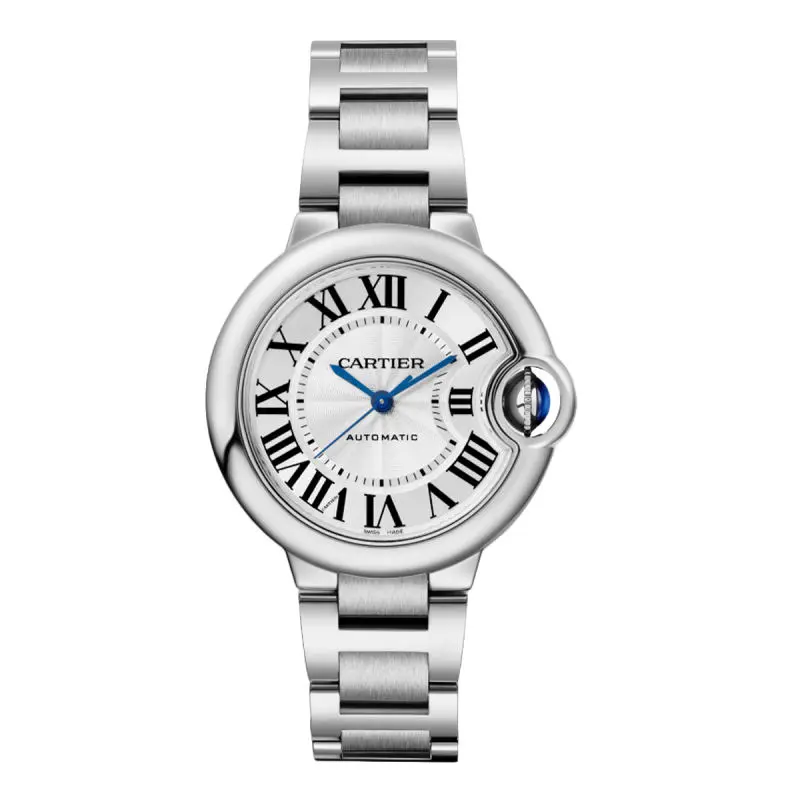 Cartier Ballon Bleu 33mm W6920071 Stainless Steel Automatic Watch, Silver Dial WHP039522/WHP043346