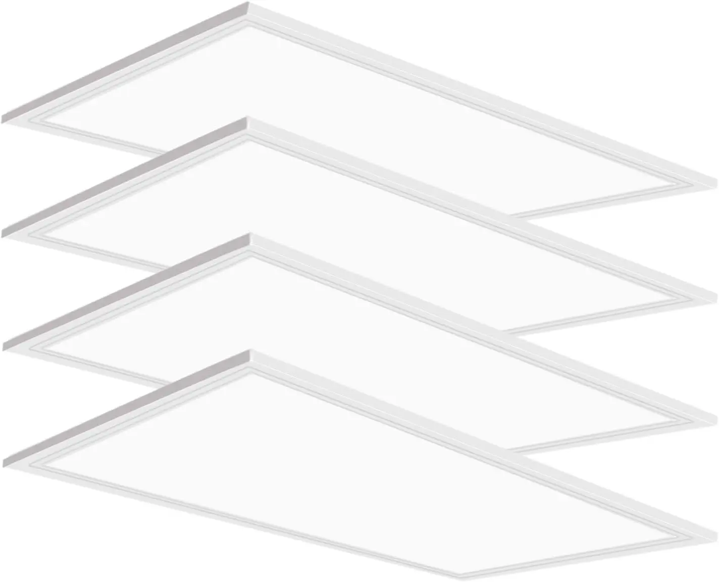 SEURON 4 Pack 2x4 LED Flat Panel Light, Modern ETL Listed Drop Ceiling Recessed Edge-Lit Fixture, 7800LM 5000K 0-10V Dimmable Office Shop Lighting Solution,sohochic