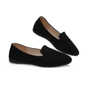 Women Casual Flat Shoes Comfortable Daily Slip-Ons Solid-Coloured Elegant Office Shoes