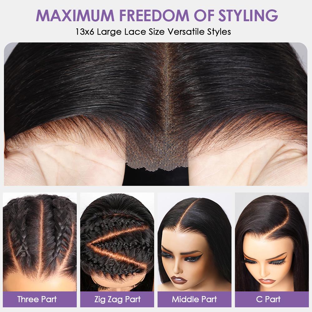 Glueless 13x6 Drawstring Curly Human Hair Wigs Pre Bleached Pre Plucked Natural Hairline Lace Frontal Wig