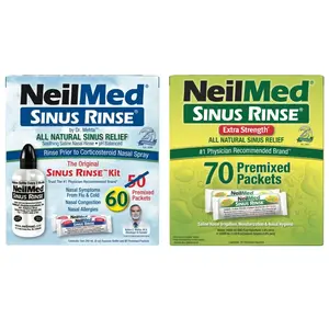 NeilMed Sinus Rinse Kit & NeilMed Sinus Rinse Extra Strength Hypertonic Premixed Packets 70ct NeilMed Sinus Rinse Kit & NeilMed Sinus Rinse Extra Strength Hypertonic Premixed Packets 70ct