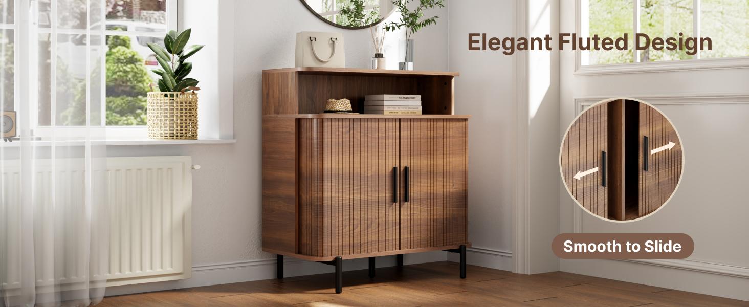 SUNCOZE TV Stand, Entertainment Center with LED Lights and Cabinet for 70/75/80 Inch TV, Modern TV Console Gaming Media Television Stands with Power Outlets for PS5 in Living Room and Bedroom