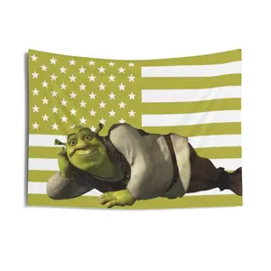 Tapestry  Ogre American flag, USA, rahhhh, 4th of July, green Tapestry Flag Home Decor summerwins