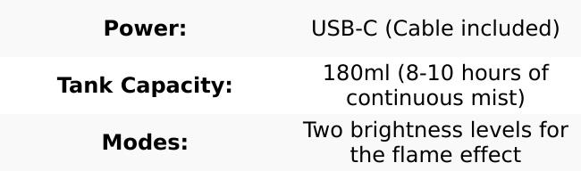 Solstice Flame Diffuser - Create a Cozy Fireplace Mist Experience