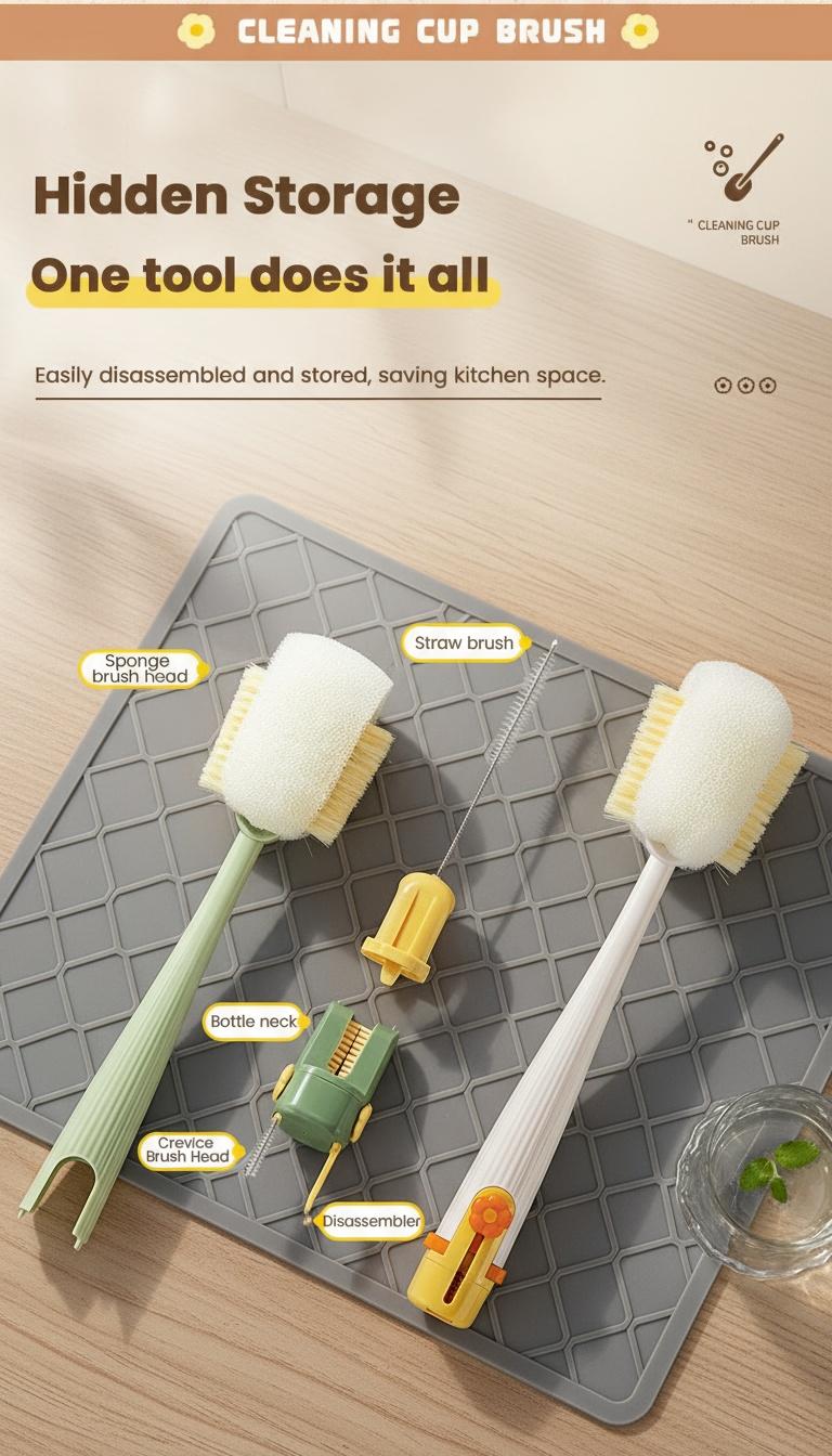 5-in-1 Bottle & Straw Cleaning Brush – Multifunctional Tool for Bottles, Cups, Straws (Cream White/Jasmine Green)-suhui 5-in-1 Bottle & Straw Cleaning Brush – Multifunctional Tool for Bottles, Cups, Straws (Cream White/Jasmine Green)-suhui