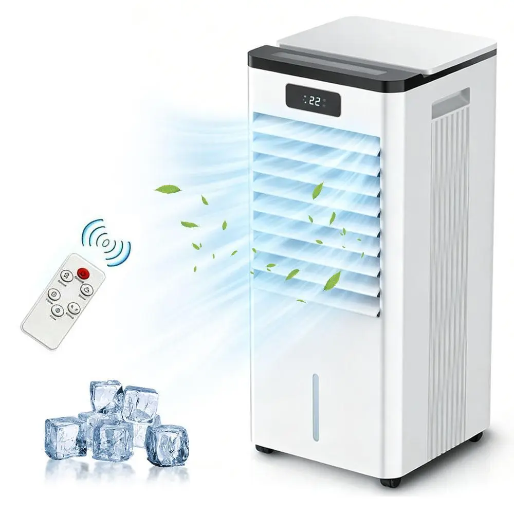 Garvee 3-in-1 Portable Evaporative Swamp Cooler with Remote Control, LED Display Screen, Air Circulation Cooling Fan with Dual Water Tanks, Indoor Outdoor Portable Air Conditioner Alternative