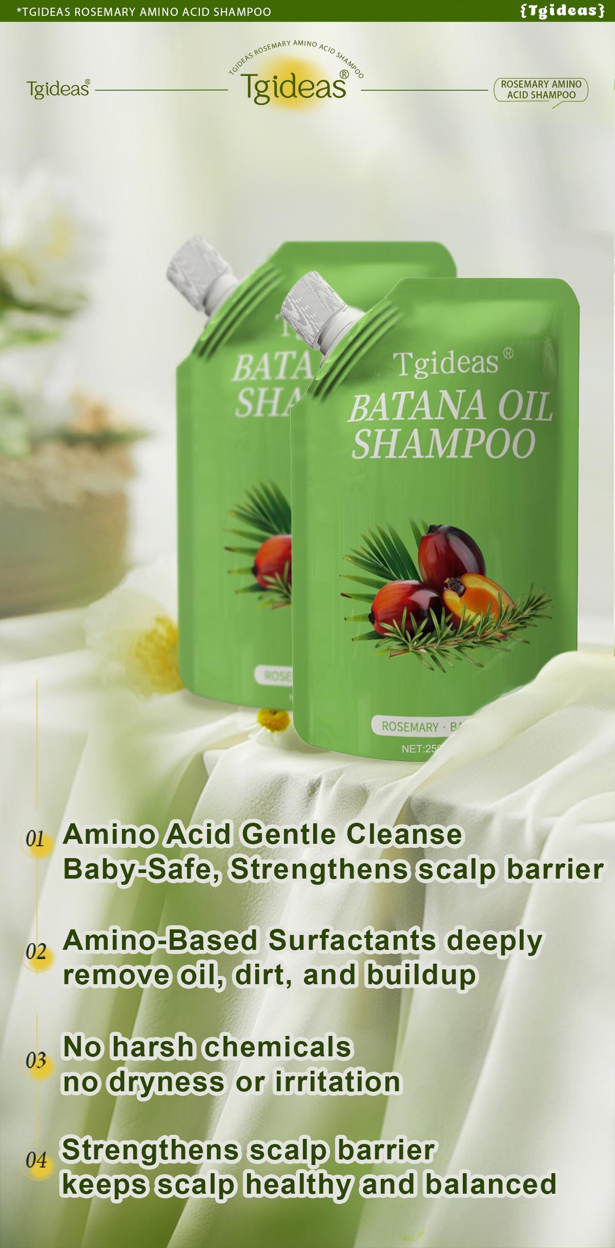 Tgideas Rosemary Batana Oil Shampoo - Promotes hair growth, strengthens hair strands, cleanses hair, contains natural extracts to care for hair, daily hair care 250ml (8.45oz).
