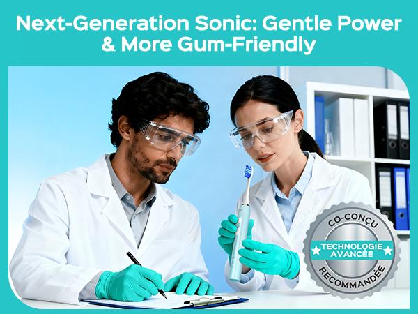 COSLUS C30 Sonic Rechargeable Electric Toothbrush for Adults & Couple: IPX7 Waterproof, 3 Intensities & 5 Modes with 2 Head Types for Gentle/Daily Care/ Cleansing -Ideal for Home, Travel & Personalized Oral Protection