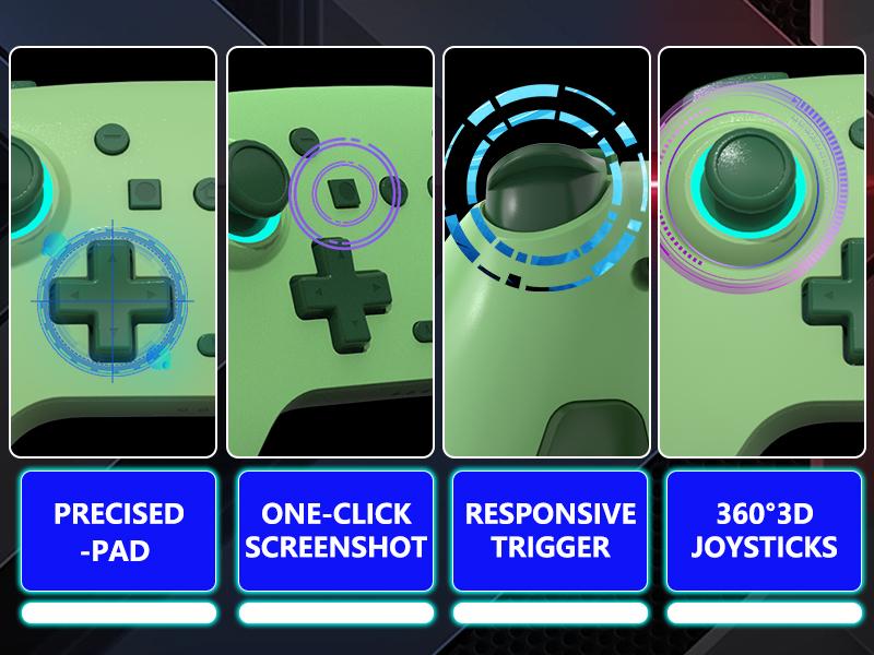 YUYIU Wireless Wind Chaser 1 Multi-Platform Controller for Switch PC Steam with Hall Effect Joystick Dual Vibration Macro Back Buttons 1000Hz Polling 6-Axis Gyro & Turbo