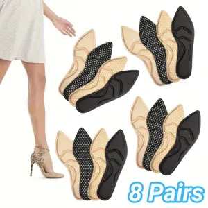 8 Pairs High Heel Shoe Inserts - Breathable Cushion Insoles, Washable & Reusable 10.03 Inch Boot & Foot Pads for /, Comfortable Heel for s, Pointed Flats, Ballets, Boots - All-Day (Valentine's Gift) fall winter women casual sole protectors dinsoles Summer