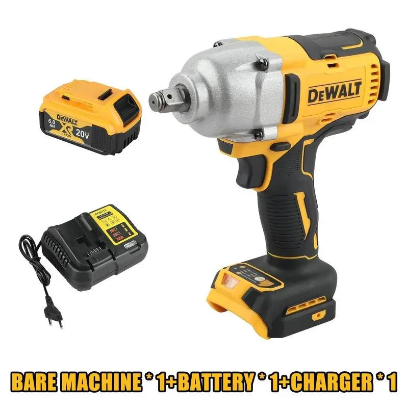Dewalt DCF900 Cordless High Torque Impact Wrench, 20V Cordless Power Tool, 850Nm, 6.0Ah Lithium Battery Wrench, Multi-Speed for Automotive & Industrial Tasks