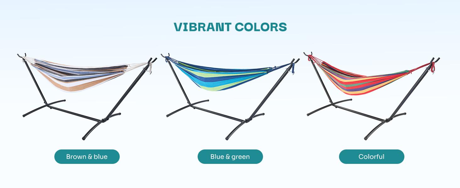Double Hammock With Carry Bag, With Space-Saving Stand, Heavy-Duty Steel Frame, 450 Lb. Load Capacity, Easy To Assemble, For Patio, Park, Outdoors Double Hammock With Carry Bag, With Space-Saving Stand, Heavy-Duty Steel Frame, 450 Lb. Load Capacity, Easy To Assemble, For Patio, Park, Outdoors