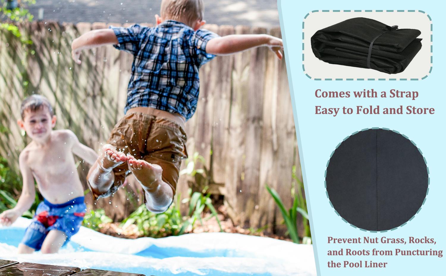 18FT Round Pool Liner Pad, Durable for Above Ground Swimming Pools, Prevent Punctures and Extend The Life of Swimming Pool or Hot Tub Liner Outdoor