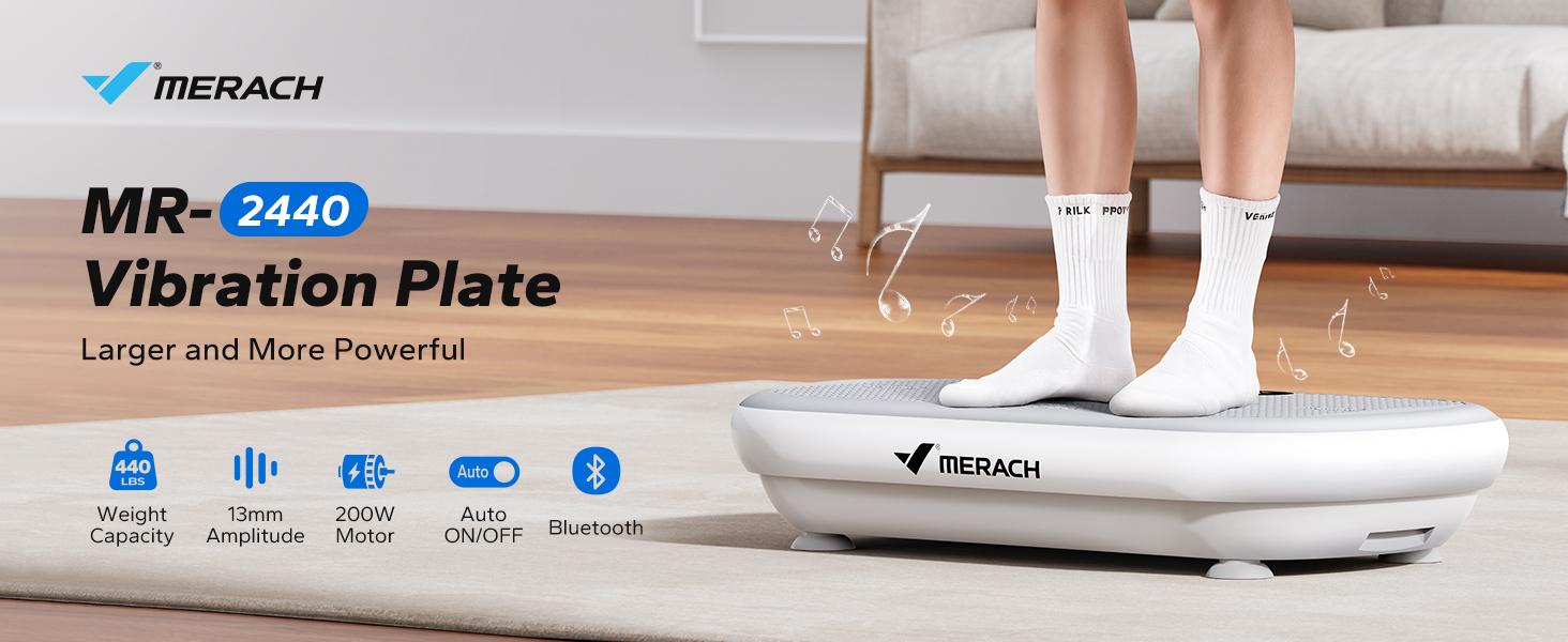 【Live Link only】Merach High-Power Vibration Plate Exercise Machine 440lbs Weight Capacity Bluetooth Remote Control 4 Workout Modes for Home Gym Fitness Equipment for Women