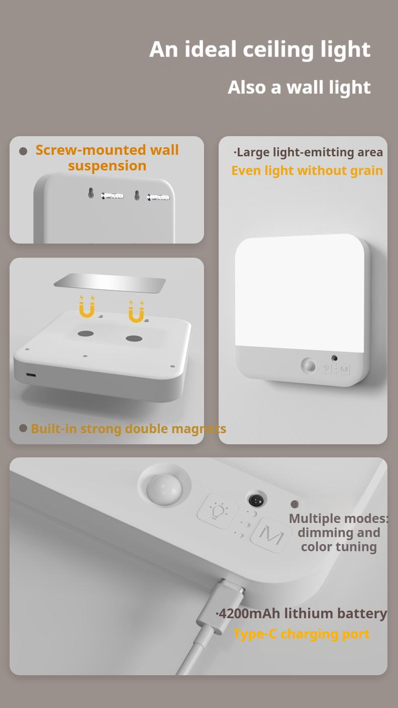 Rechargeable Motion Sensor Ceiling Light with Remote Wireless Battery Operated Waterproof for Bathroom Stairs Hallway Garage Shed Rechargeable Motion Sensor Ceiling Light with Remote Wireless Battery Opera