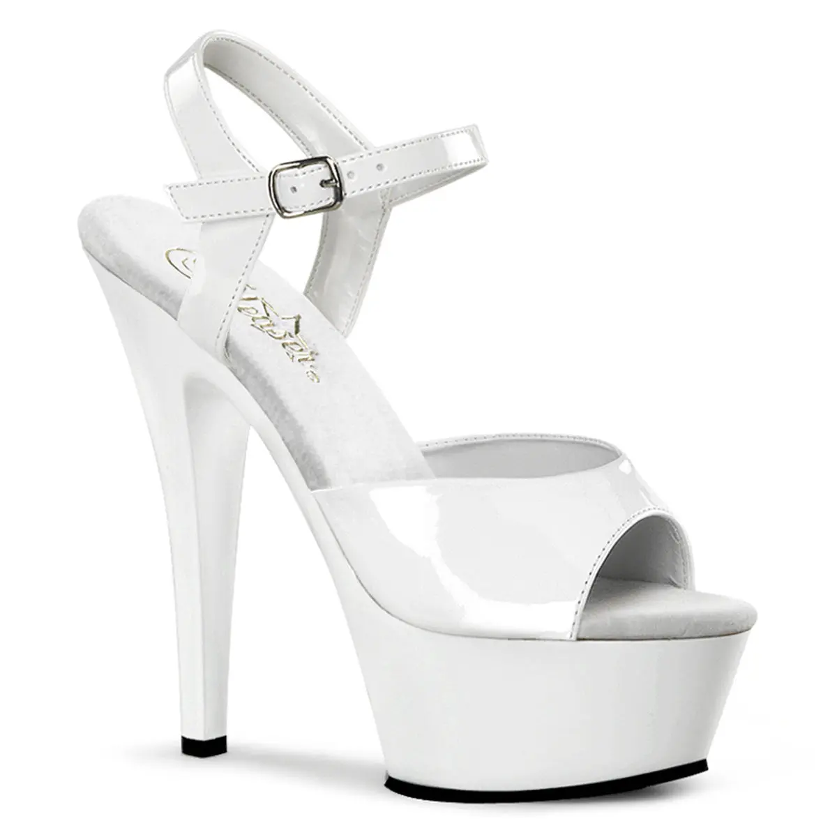 Pleaser Kiss-209 Women's Ankle Strap Platform Shoes, Peep Toe Sandals with a 6-Inch Heel and 1.75-Inch Platform, Shoe, Platform Sandals