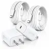 RXVNPXI 2-Pack 20W PD 3.0 Wall Charger Set with 4x6FT Reliable Charging Cables, Fastcharging USB Adapter, Charger for iPhone/iPad, Samsung Galaxy, Pixel & Electronic Devices