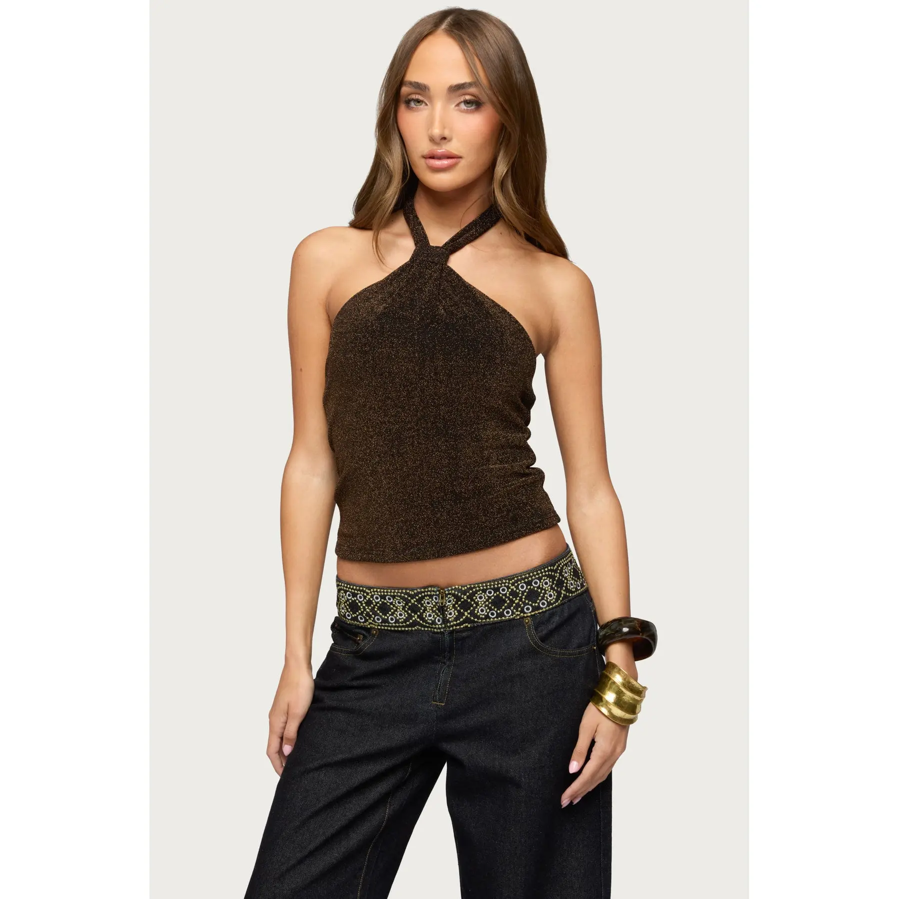 Katalya Glitter Halter Top