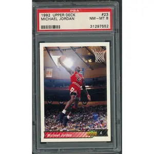 Michael Jordan 1992 Upper Deck Basketball Card #23 PSA 8