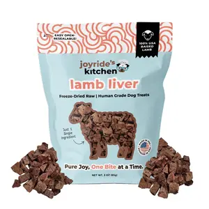 Freeze Dried Lamb Liver Dog Treats, USA Single Ingredient Human Grade Raw Treats for Dogs & Puppies, High Protein Training Rewards, USA Sourced & Made Healthy Dog Snacks | Joyride's Kitchen