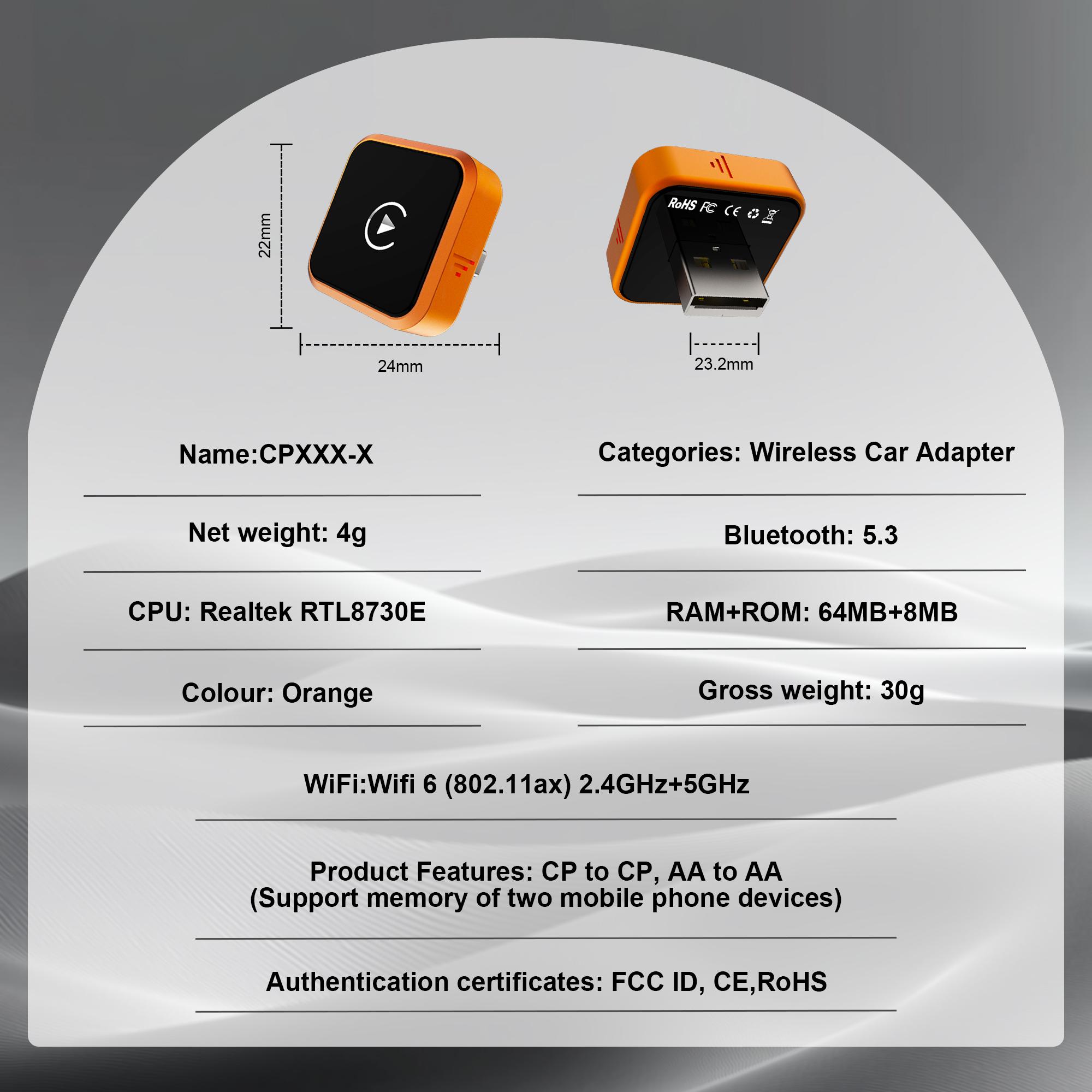 New CarPlay 2026 Wireless Adapter - Mini Cube Pro 3.0 Plug & Play, Auto-Reconnect for iPhone & Android, Wired to Wireless