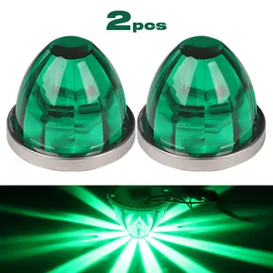2PCS Watermelon LED Constant Marker Lights Watermelon-Shaped Side Marker Clearance Tail Top Cap Roof Lights for Trailer Truck Semi-Trailer Heavy-Duty Truck Bus Van