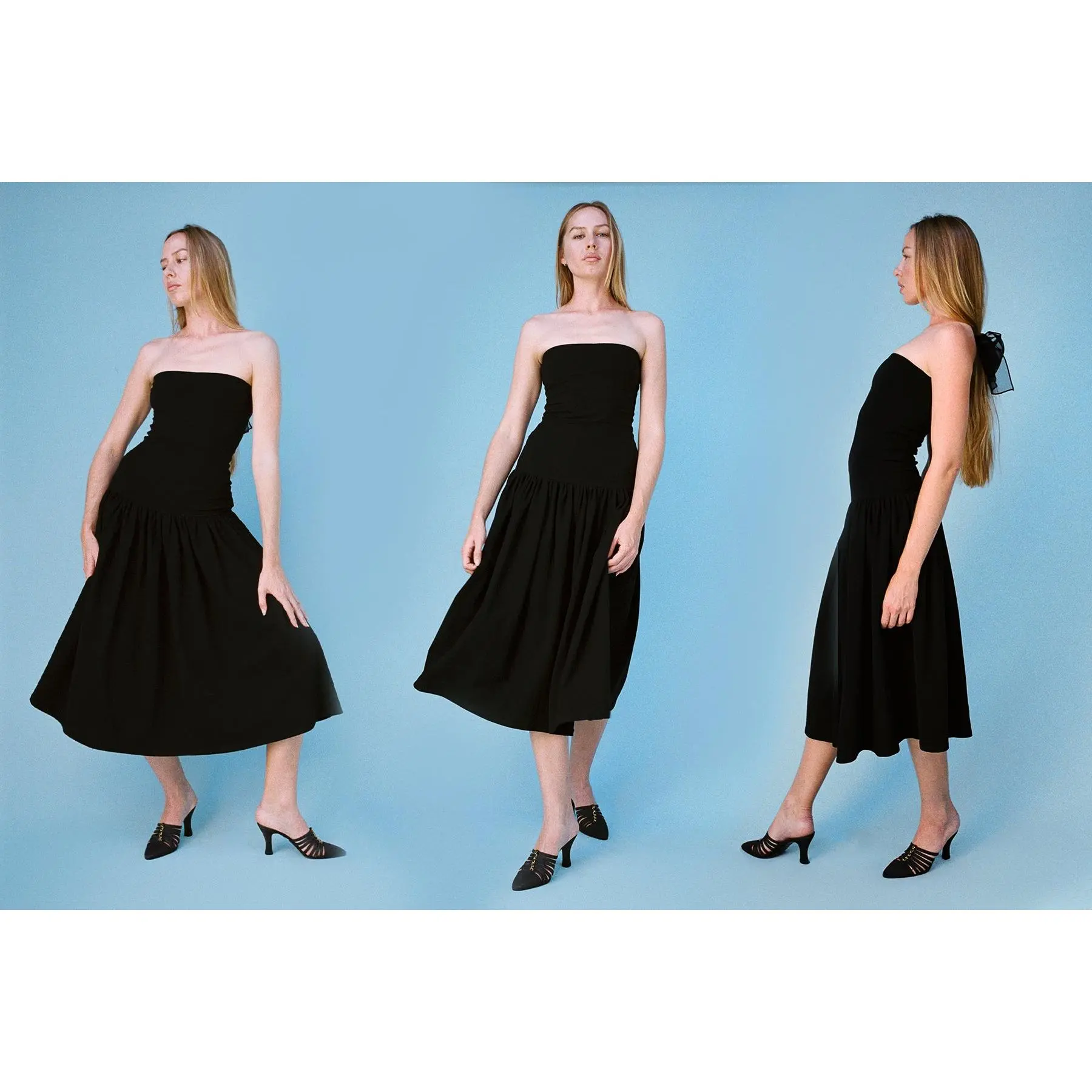 Tube Dropwaist Convertible Dress - Black